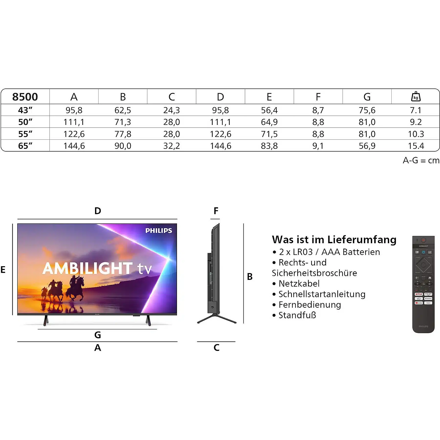 PHILIPS 43PUS8550/12 LED Ambilight TV (piatto, 43 Zoll / 108 cm, UHD 4K, SMART TV, Ambilight) - obrazek 3