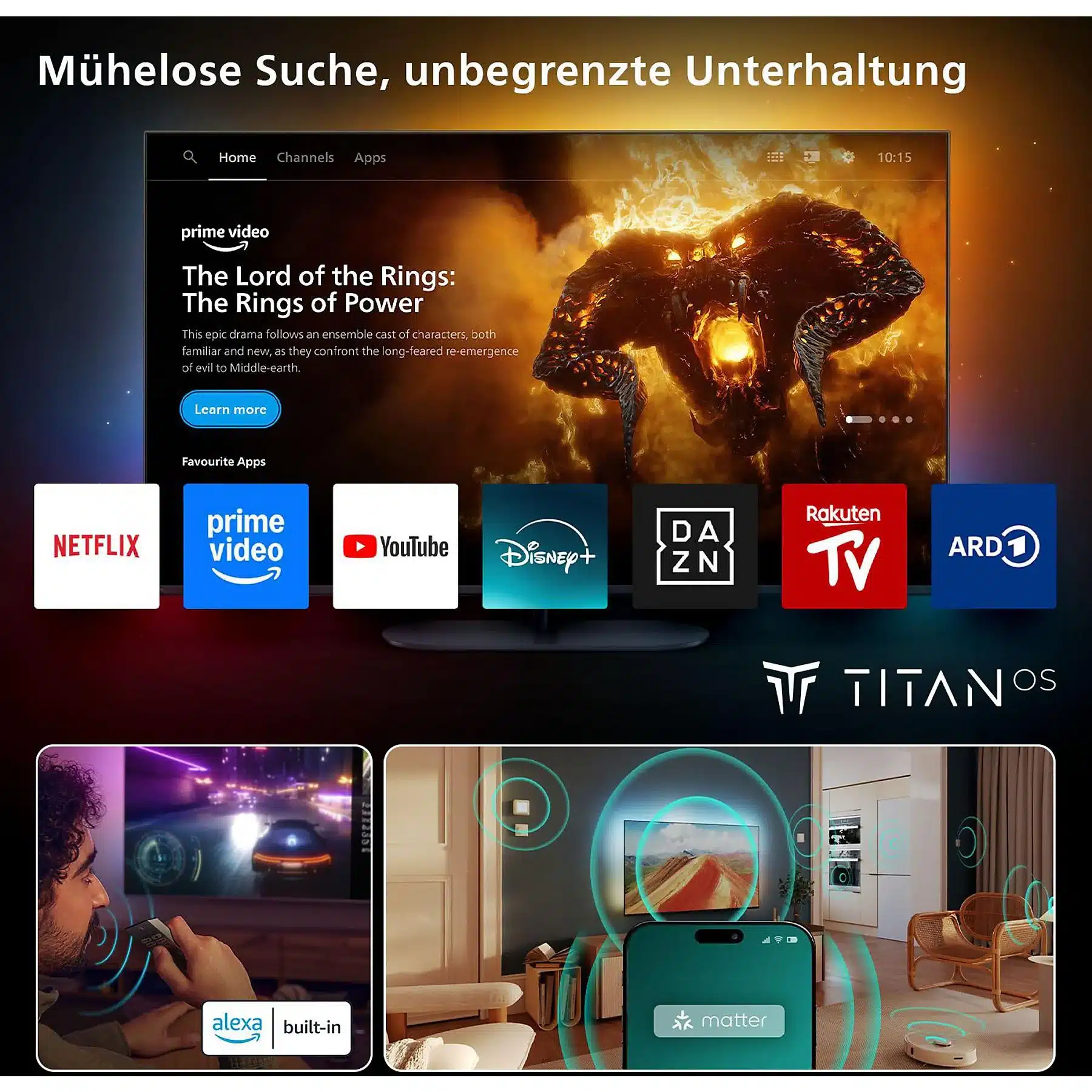 PHILIPS 55PUS8550/12 LED Ambilight TV (piatto, 55 Zoll / 139 cm, UHD 4K, SMART TV, Ambilight) - obrazek 3