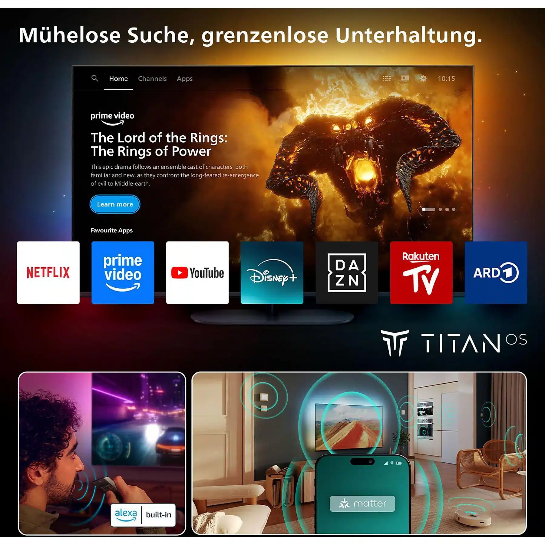 PHILIPS 55OLED760/12 OLED Ambilight TV (piatto, 55 Zoll / 139 cm, UHD 4K, SMART TV, Ambilight) - obrazek 5
